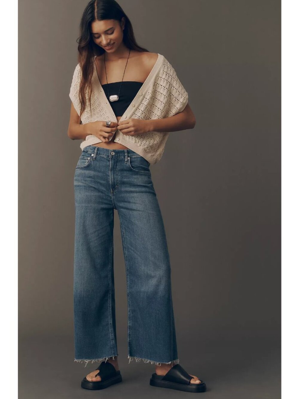 Citizens of Humanity x Anthropologie Lyra High-Rise Crop Wide-Leg Jeans 27